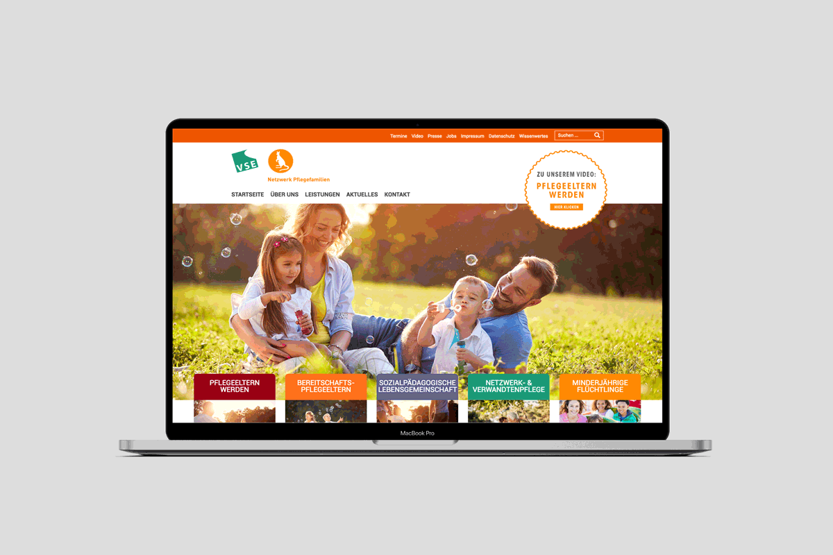 Netzwerk Pflegefamilien – Webseiten Relaunch mit 22GRAD Werbeagentur